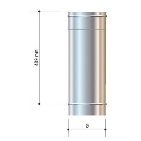 CORDIVARI Canna fumaria acciaio inox AISI 316L da 80 x 500 mm (50 cm)