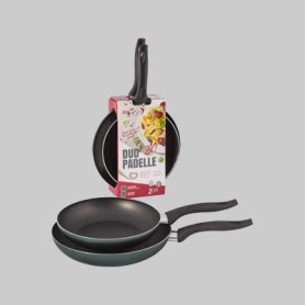 KIT PADELLE BLACK LINE 28/24 cm set 2 pezzi Pentole Teglie (Conf 1)