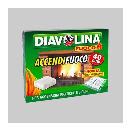 ACCENDIFUOCO DIAVOLINA 40 cubi Accendifuoco (Pz.24)