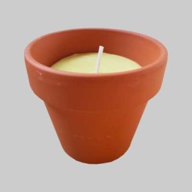 KIT CANDELE ALLA CITRONELLA IN TERRACOTTA Ø cm 6x6h Conf 6 pz Fiaccole Candele