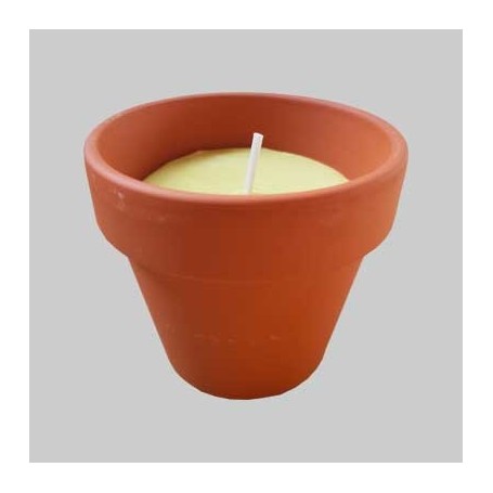 KIT CANDELE ALLA CITRONELLA IN TERRACOTTA Ø cm 6x6h Conf 6 pz Fiaccole Candele