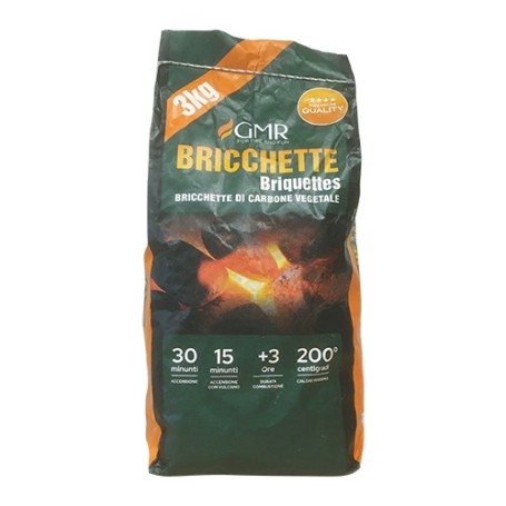 BRICCHETTE DI CARBONE VEGETALE 3 kg