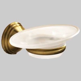 PORTASAPONE ROMANCE Ottone Bronzato-Vetro Accessori Bagno Ottone Gedy
