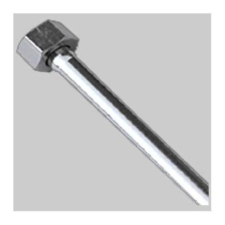 TUBETTO RAME CROMATO COMPLETO DI CALOTTA 3/8 FEMMINA MM 10 cm 60