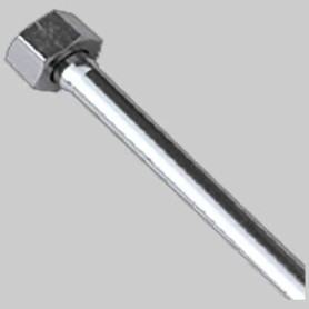 TUBETTO RAME CROMATO COMPLETO DI CALOTTA 3/8 FEMMINA MM 10 cm 70