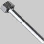 TUBETTO RAME CROMATO COMPLETO DI CALOTTA 1/2 FEMMINA MM 10 cm 30