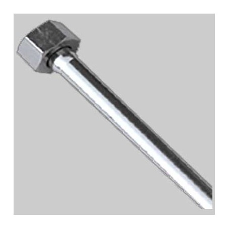 TUBETTO RAME CROMATO COMPLETO DI CALOTTA 1/2 FEMMINA MM 12 cm 100