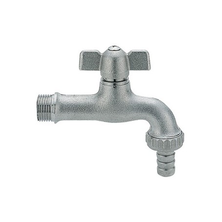 RUBINETTO PORTAGOMMA OTTONE NICHELATO ANTIGELO 1/2" DN 10 PN 10 Giardinaggio