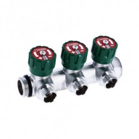 COLLETTORE 90° FASATO CON VITONI E DISCHETTO 1/2 1" 3 vie 1/2